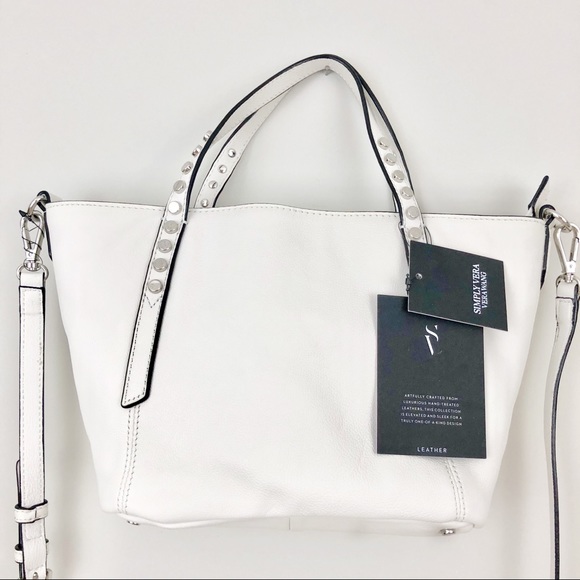Simply Vera Vera Wang White Leather Crossbody Bag - Picture 5 of 8
